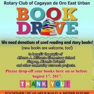 Rotary Club of Cagayan de Oro East Urban Book Drive Initiative for 2017