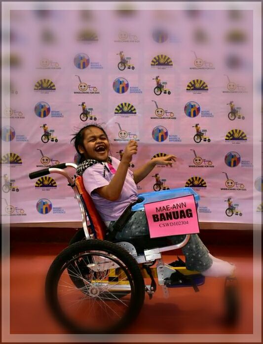 Her smile is far more precious than jewels. One of the recipients of the special wheelchair. 